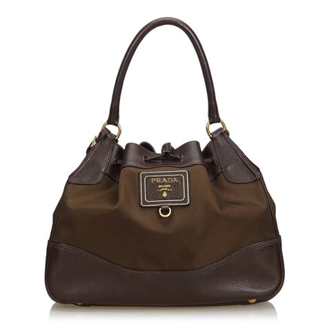 prada brown leather tote bag|Prada tote bag nylon.